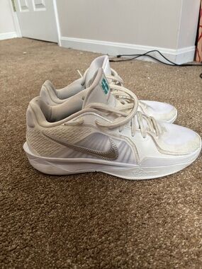 Nike White Low-Top Sneakers with Silver Swoosh